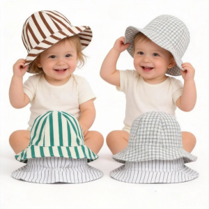 Bob de bébé rayé printemps à lacets décontracté