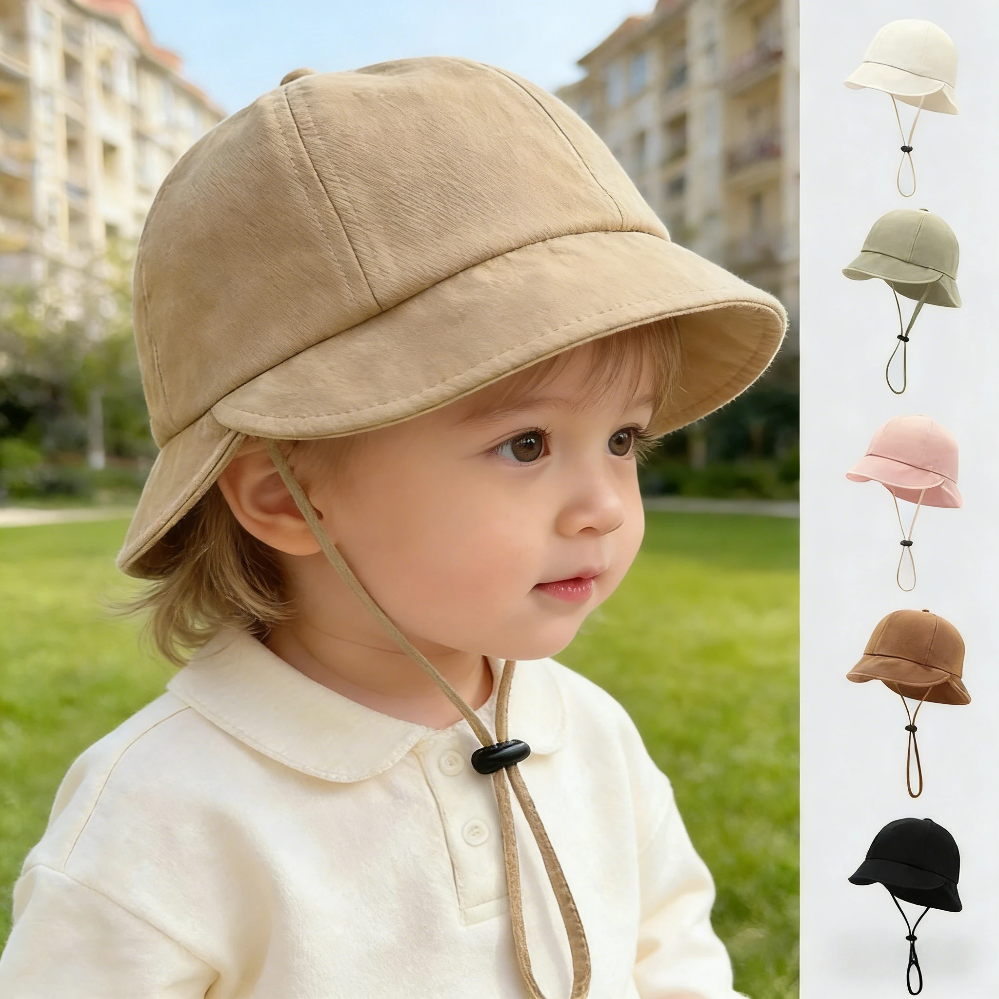 Bob bébé enfants garçons filles couleur unie été