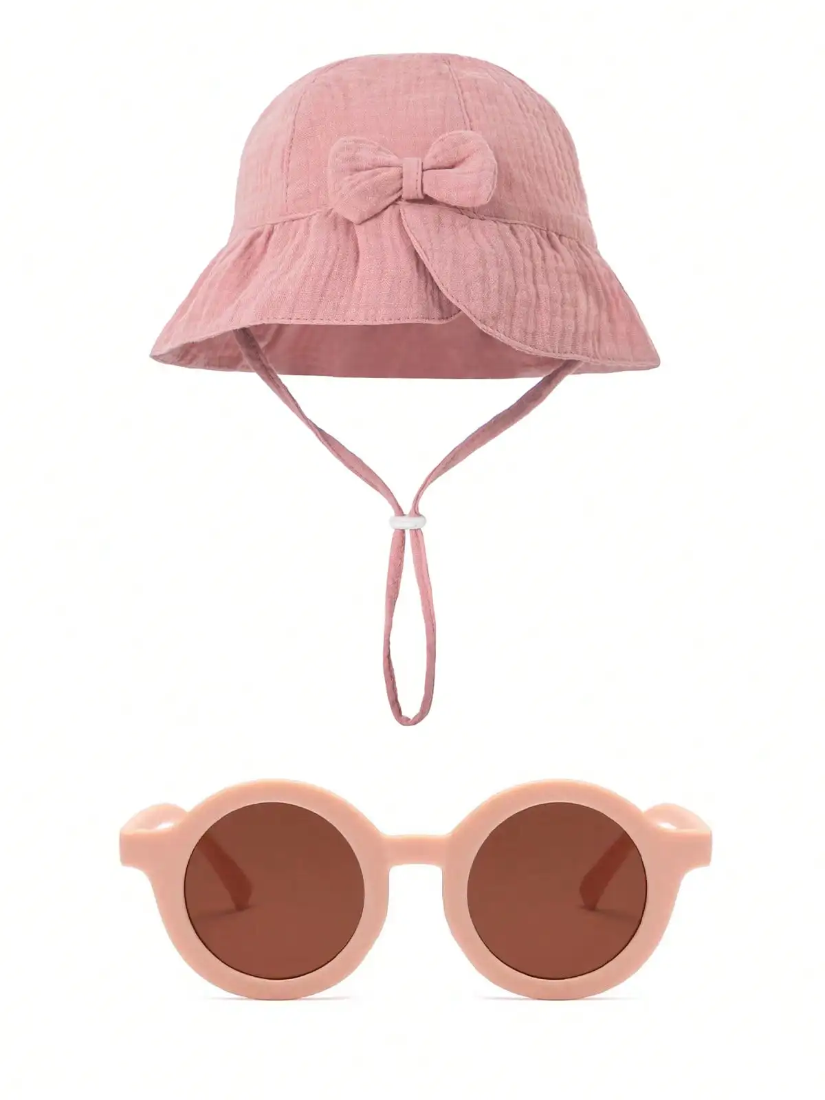 Bob de soleil en coton pour bébé avec lunettes imprimé – Image 2