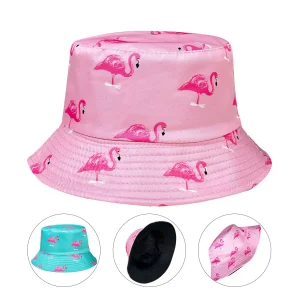 Bob imprimé flamant rose réversible
