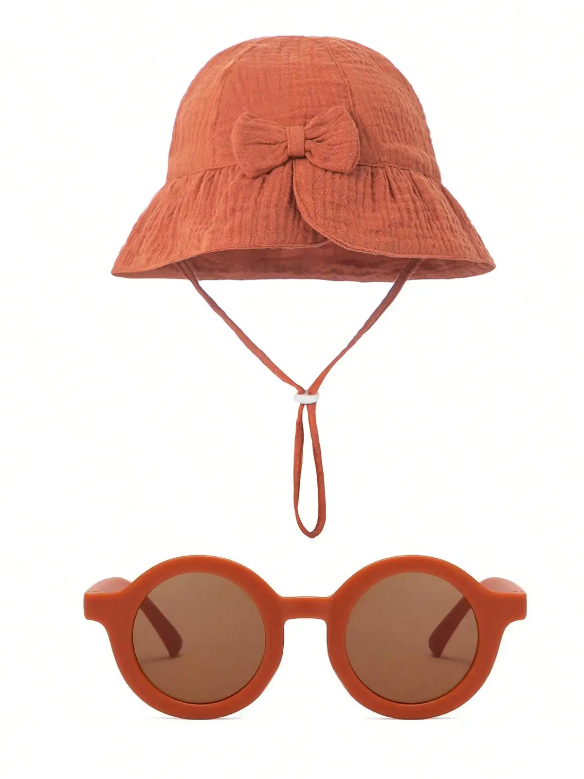 Bob de soleil en coton pour bébé avec lunettes imprimé